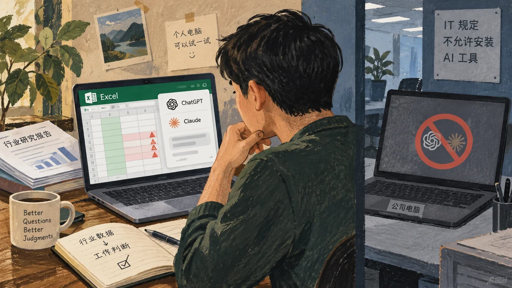 Excel 里能直接问 AI 了，公司电脑不让装 封面图