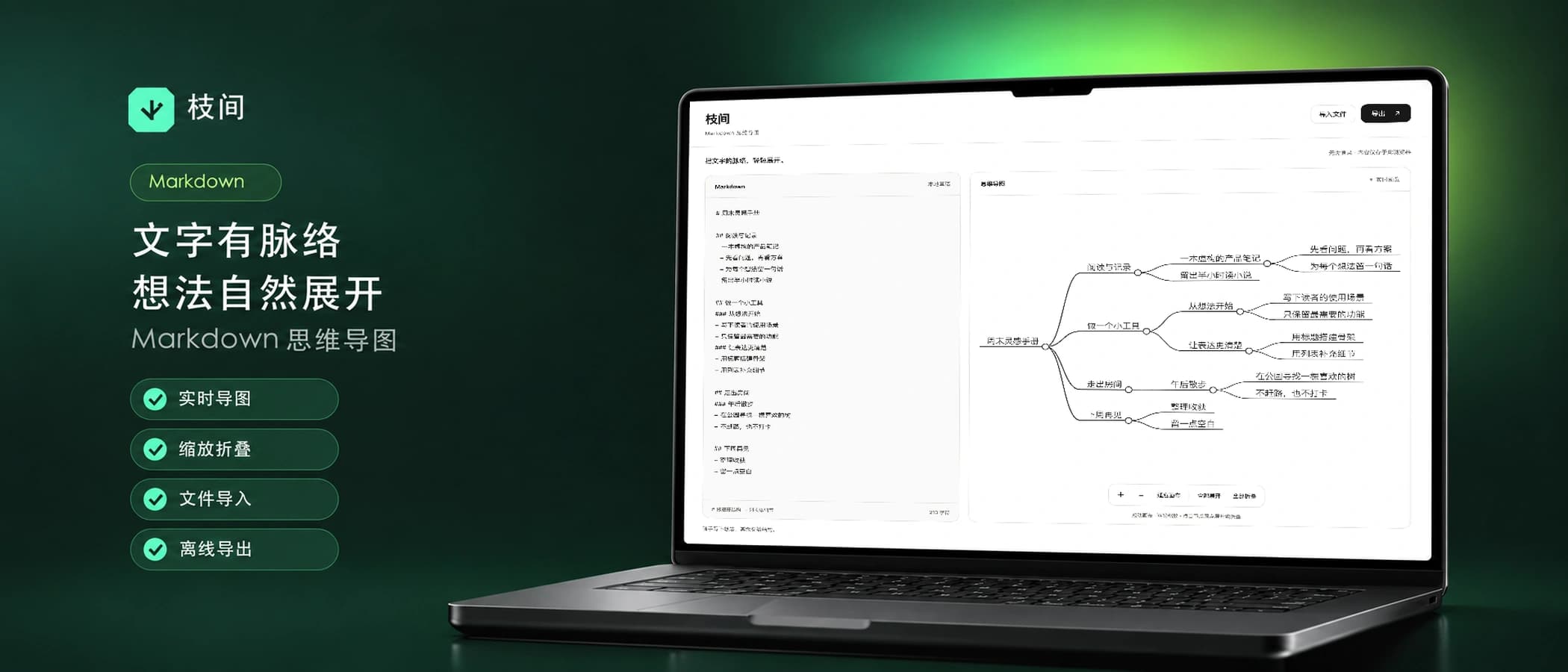 枝间 · Markdown 思维导图 封面图